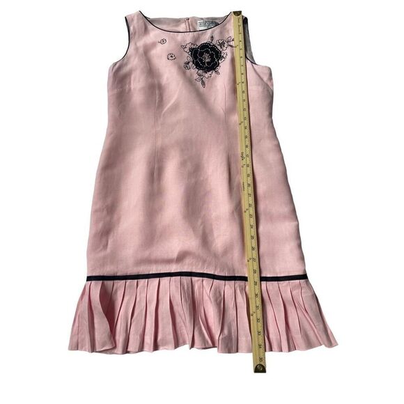 Jessica Howard Linen Blend Floral Pink/ Black Petite Size 10 Sleeveless Dress - Picture 4 of 10